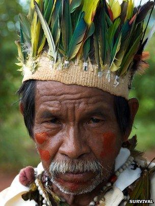 Brazilian indigenous Guarani, courtesy of Survival International