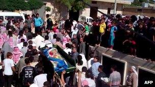 Funeral in Kfar Nubul, western Syria