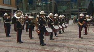 The band of Her Majesty's Royal Marines in Exeter