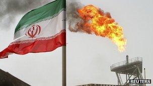 Iranian oil production platform at Soroush oil fields