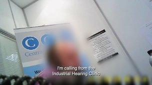 Picture of secret filming in call centre
