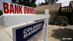 Foreclosure sign in California (file pic)