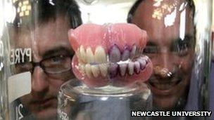 teeth showing plaque