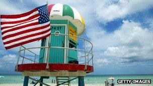 File pic of lifeguard stand in North Miami