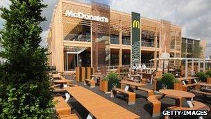 McDonald's restaurant in the Olympic Park in Stratford