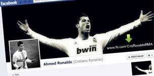 Screenshot of Ahmed Ronaldo's Facebook page