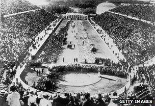 Opening ceremony of the 1896 Olympic Games in Athens