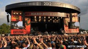 Hard Rock Calling stage in London's Hyde Park