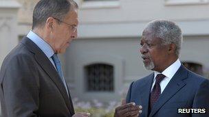 Sergei Lavrov and Kofi Annan, 16 July 2012