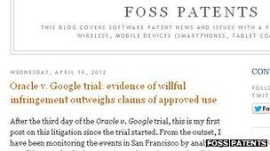 Foss patents screenshot