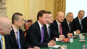 Prime Minister David Cameron in trade talks with China