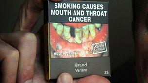An example of what cigarette packets in Australia may look like