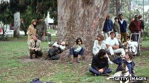 Hippies at a 1960s "gathering" in San Francisco's Golden Gate Park (file pic)