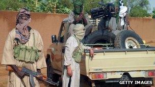 Islamist fighters in Kidal in northern Mali (7 August 2012)