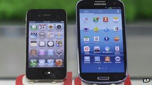Apple and Samsung phones