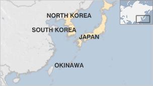 Okinawa, Japan and Korean peninsula