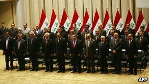 Iraqi national unity government is sworn in (21 December 2010)