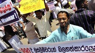 Hundreds of Muslims marched in Colombo in support of cabinet minister Rishad Bathiudeen (File)