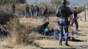 South African miners killed by police