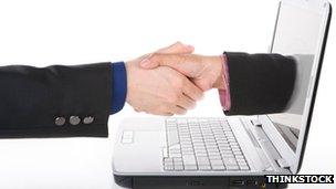 Handshake through a computer