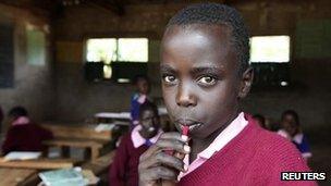 A child at a school in Kenya (June 2012)