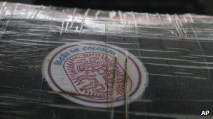 Package of cocaine, seized in Panama 30 July 2012, allegedly from Colombia