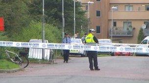 The area around the shooting was cordoned off