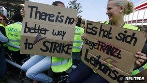 Lufthansa staff on strike