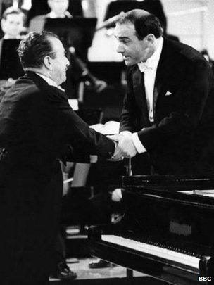 George Hurst (right) with pianist Claudio Arrau