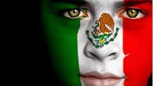 Face painted in Mexico's national flag colours posted on hacked websites