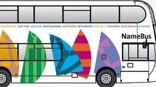 Bus impression with sail design