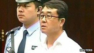 Wang Lijun in court during the verdict in Chengdu, 24 Sept 2012