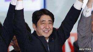 Shinzo Abe in Tokyo on 26 September 2012