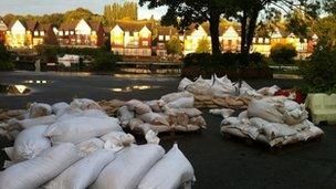 Northwich town centre flooding subsides - BBC News