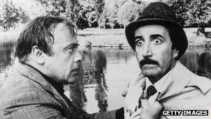 Herbert Lom and Peter Sellers in The Pink Panther Strikes Again