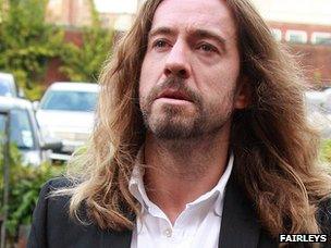 Justin Lee Collins arriving at St Albans Crown Court