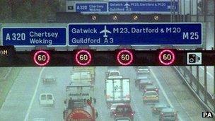 Variable speed limits on M25