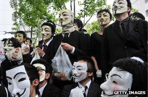 Anonymous protest in Tokyo