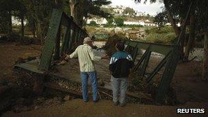 Bridge destroyed in the town of Alora, Spain, 29 Sept 2012
