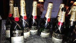 There were personalised champagne bottles for the Ryder cup heroes