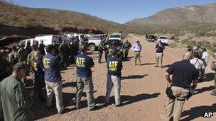 US border officials in Naco, Arizona 2 October 2012