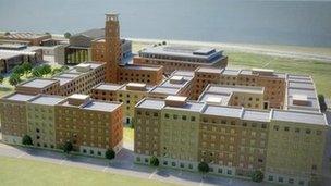 Artist's impression of the planned new Swansea University campus