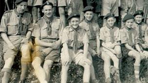Gilbert Powell (third from left) with fellow scouts