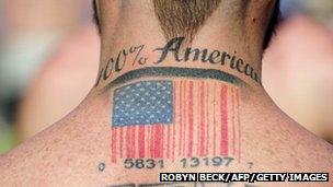 Man with a barcode tattoo