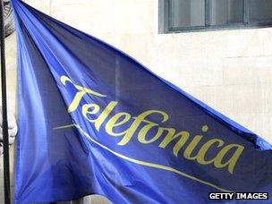 Flag at Telefonica headquarters, Madrid