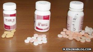 The fake ARV drug displayed to the media on Wednesday in Dar es Salaam
