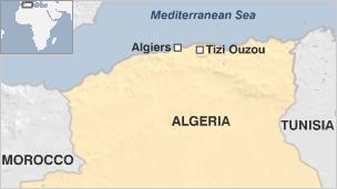 Map showing Tizi Ouzou