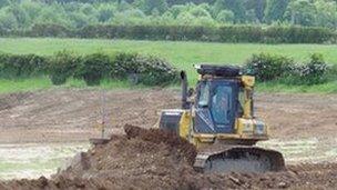 Work starts on the new ground off Moor Lane, Hawarden