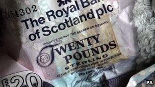 A RBS £20 notes