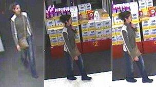 CCTV images of Catherine Gowing seen at an Asda supermarket in Queensferry